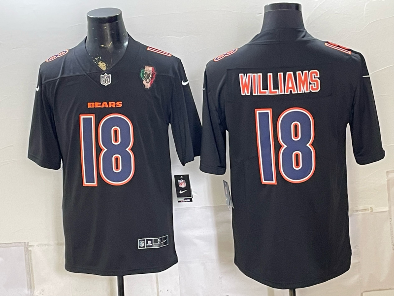 Men 2026 Chicago Bears #18 Williams Black Nike Limited NFL Jersey 0831003->chicago bears->NFL Jersey